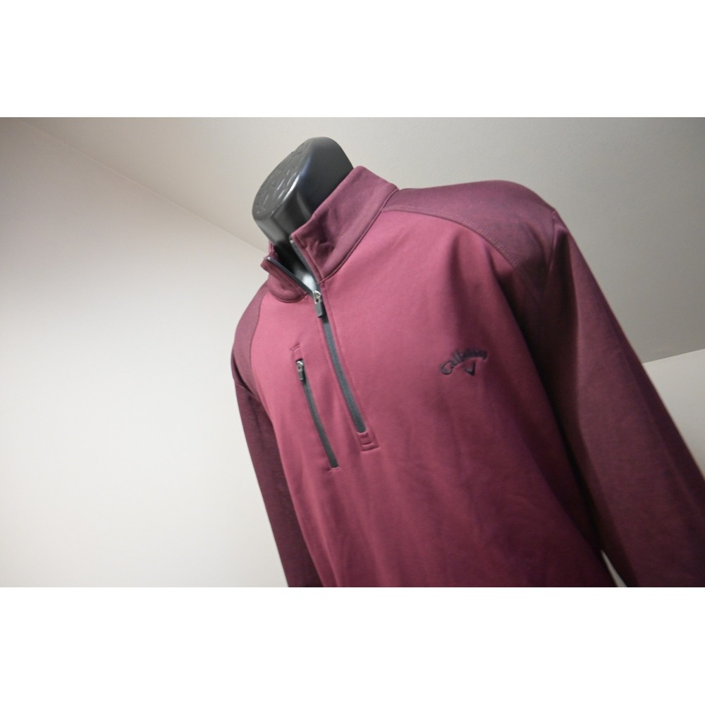 Callaway Golf 1/4 Zip Pullover Jacket Mens XXL Burgundy Fleece‎ Excellent